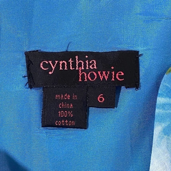 CYNTHIA Howie Blue Green Floral Sleeveless Dress - Picture 9 of 11